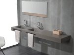 Plan vasque Design, sur mesure, Largeur 120 à 200 cm x Profondeur 40 à 60 cm, résine minérale de couleurs ACRYSTONE® Finition lisse, Livraison Offerte et Rapide.